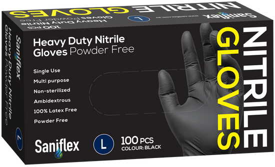 Black Nitrile Gloves - Heavy Duty