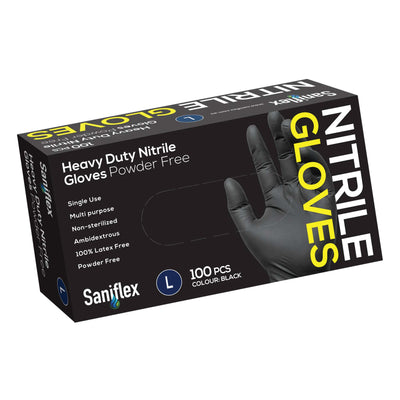 Black Nitrile Gloves - Heavy Duty