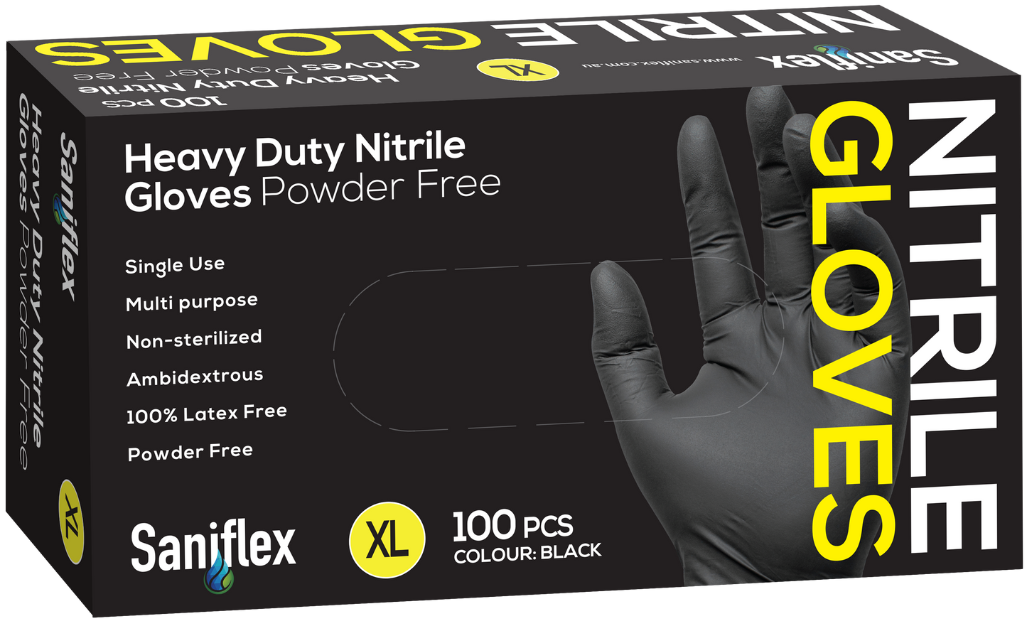 Black Nitrile Gloves - Heavy Duty